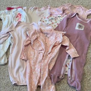 Baby girl lot of sleeping gowns/onesies